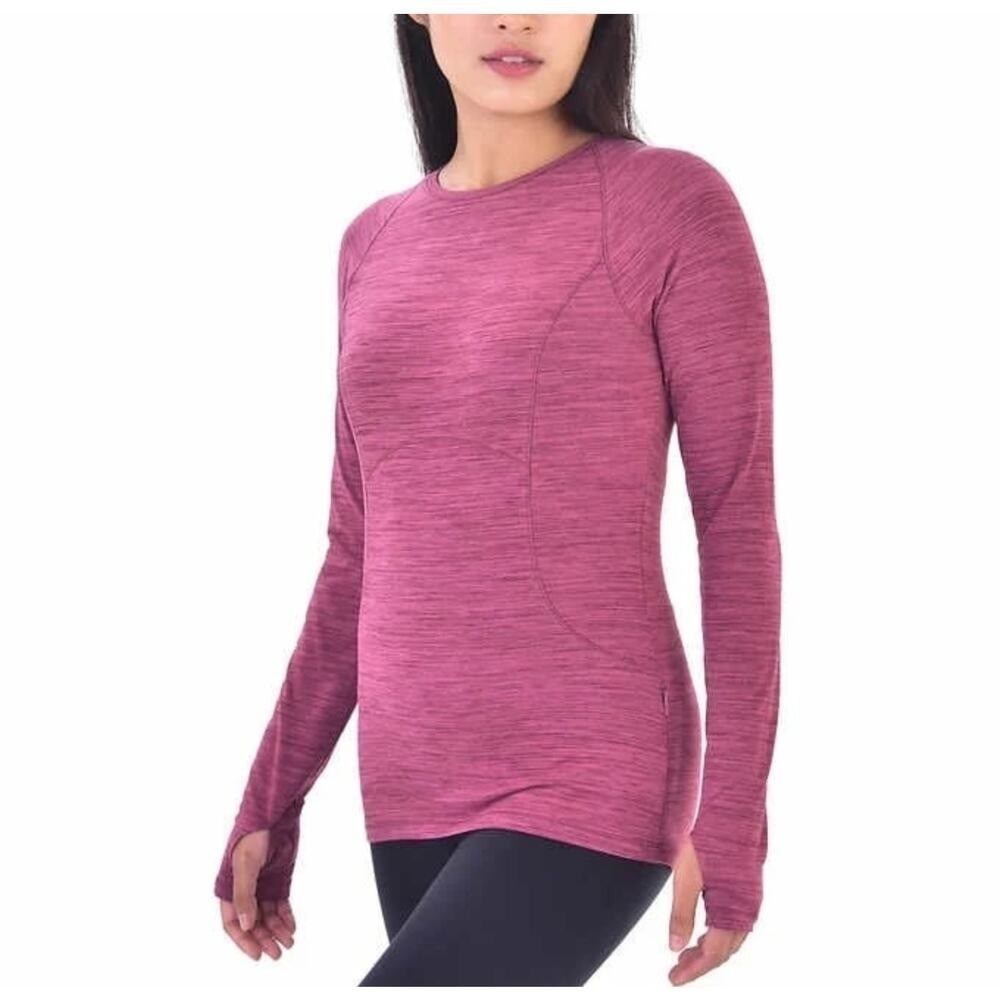 Spyder Active Shirt Long Sleeve Tee Womens Sz XL Red Heather Athletic